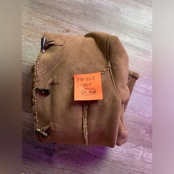 VTG L.L. Bean Hooded Teddy Coat Fur Coat Sherpa Warm Eskimo Brown Size S M - Picture 10 of 10